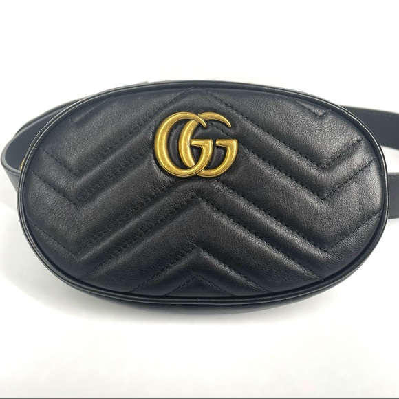 🔴SOLD🔴GUCCI Calfskin Matelasse GG Marmont Belt Bag - Picture 4 of 17